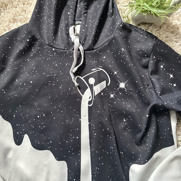 Super cool, trippy Indie Boho artistic men’s cool color block hoodie. - Picture 2 of 4